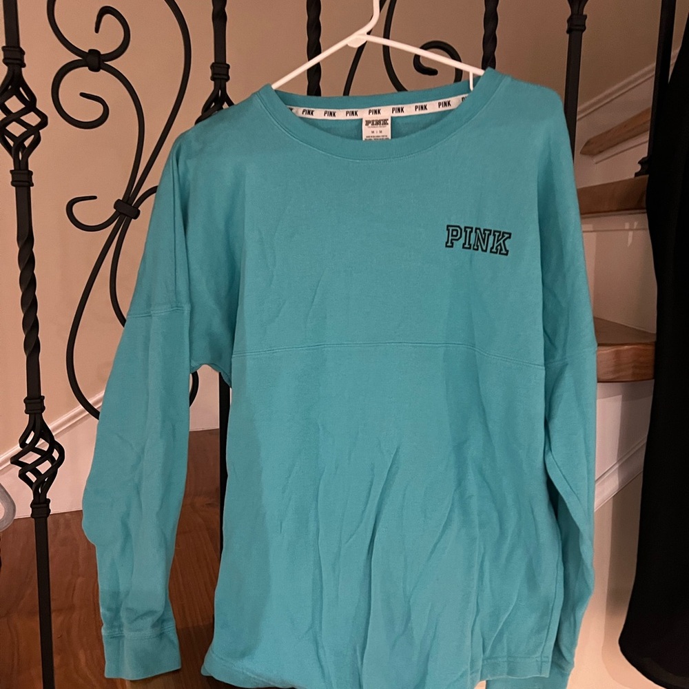 PINK Victoria's Secret Blue Long Sleeve Tee